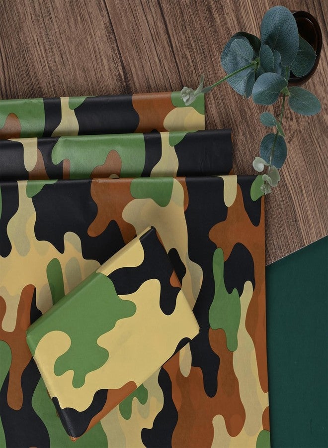 Bolsome 100 Sheets 20 * 14 Inches Camo Tissue Paper for Gift Wrapping, Green Black Camouflage Tissue Paper for Gift Bags for Birthday Camping Themed Party Retirement Hunting Party DIY Craft - Image 4